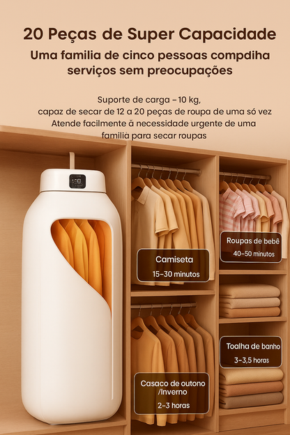 Secador de Roupas Inteligente - Tripla Esterilização UV+PTC - 600W 220V