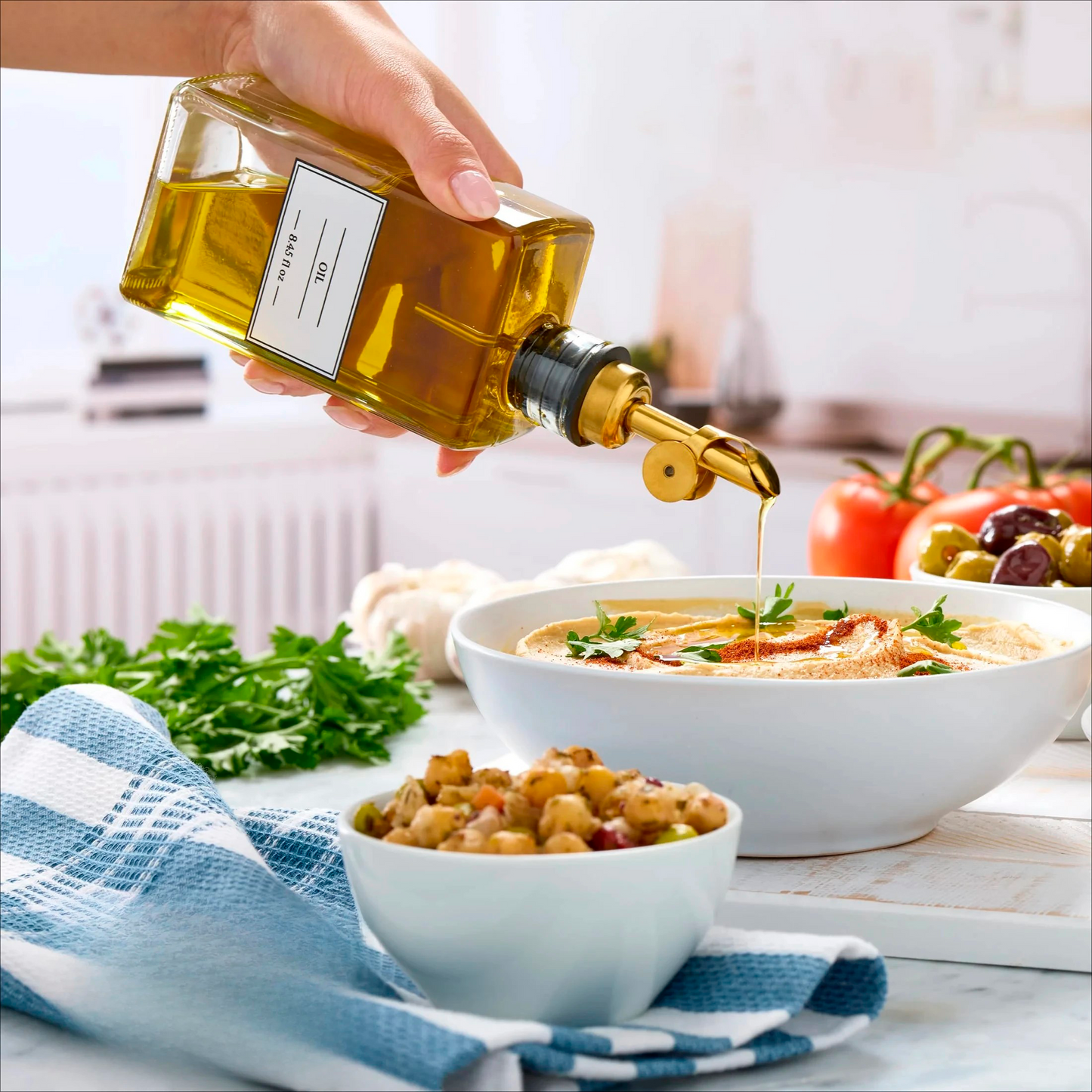 Galheteiro de Vidro Premium com Bico Dourado
