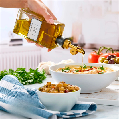 Galheteiro de Vidro Premium com Bico Dourado