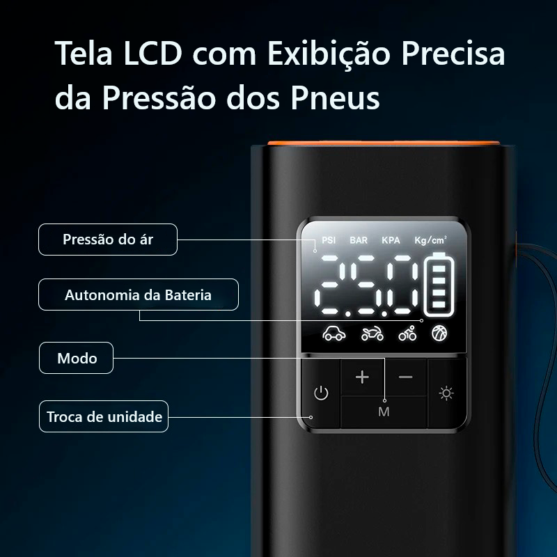 Inflador compressor de ár portátil Baseus