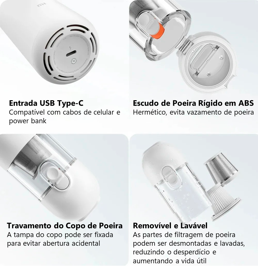 Aspirador de Pó Portátil Recarregável XIAOMI MIJIA 120W - Sem Fio Ultraleve