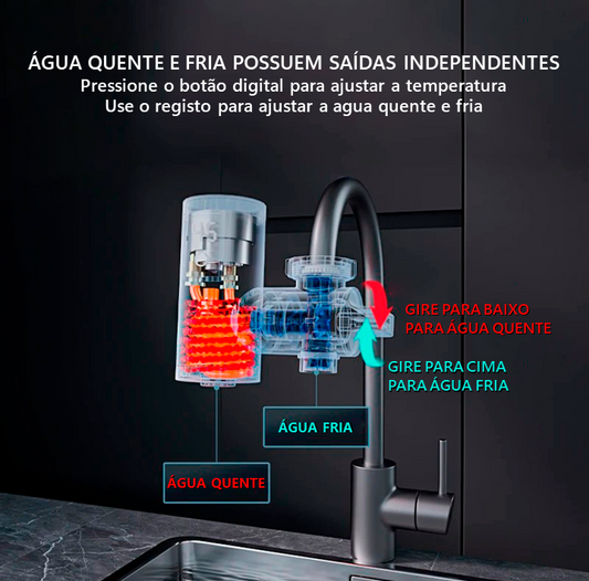 Torneira Elétrica Digital com Display Temperatura - IPX4